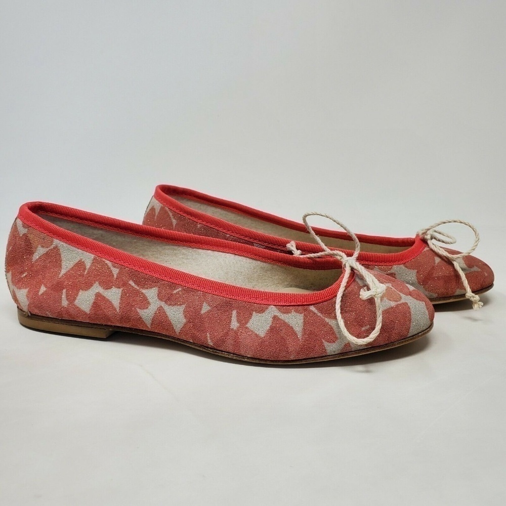 Anniel Scarpine Hearts Ballet Flat Pink White Women's Size 6 36 Made in Italy